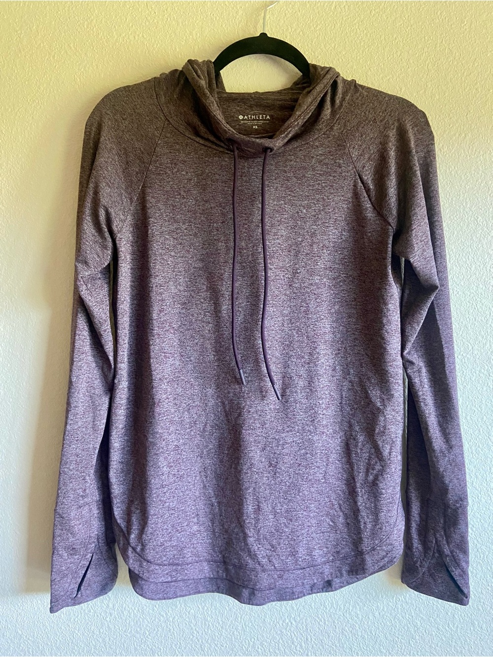 Athleta Heathered Plum Hooded Pullover